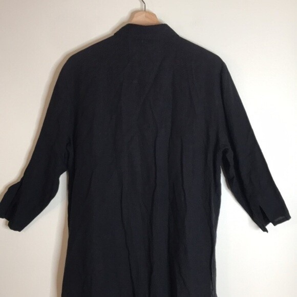 J. Jill Linen black button up shirt dress size 14 - Picture 10 of 14